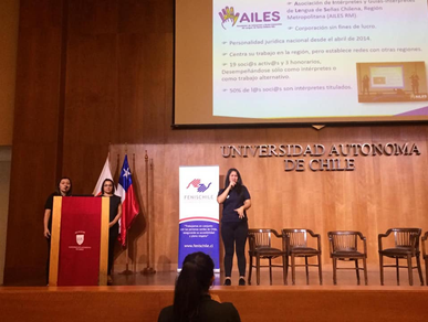 Representando a AILES RM en seminario organizado por FENIS Chile